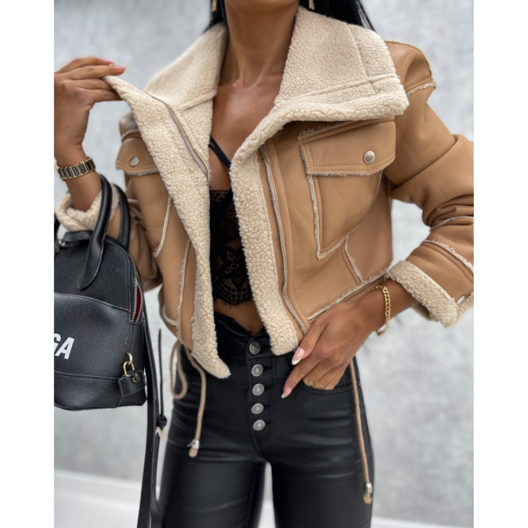 Sofia - Veste aviateur femme courte