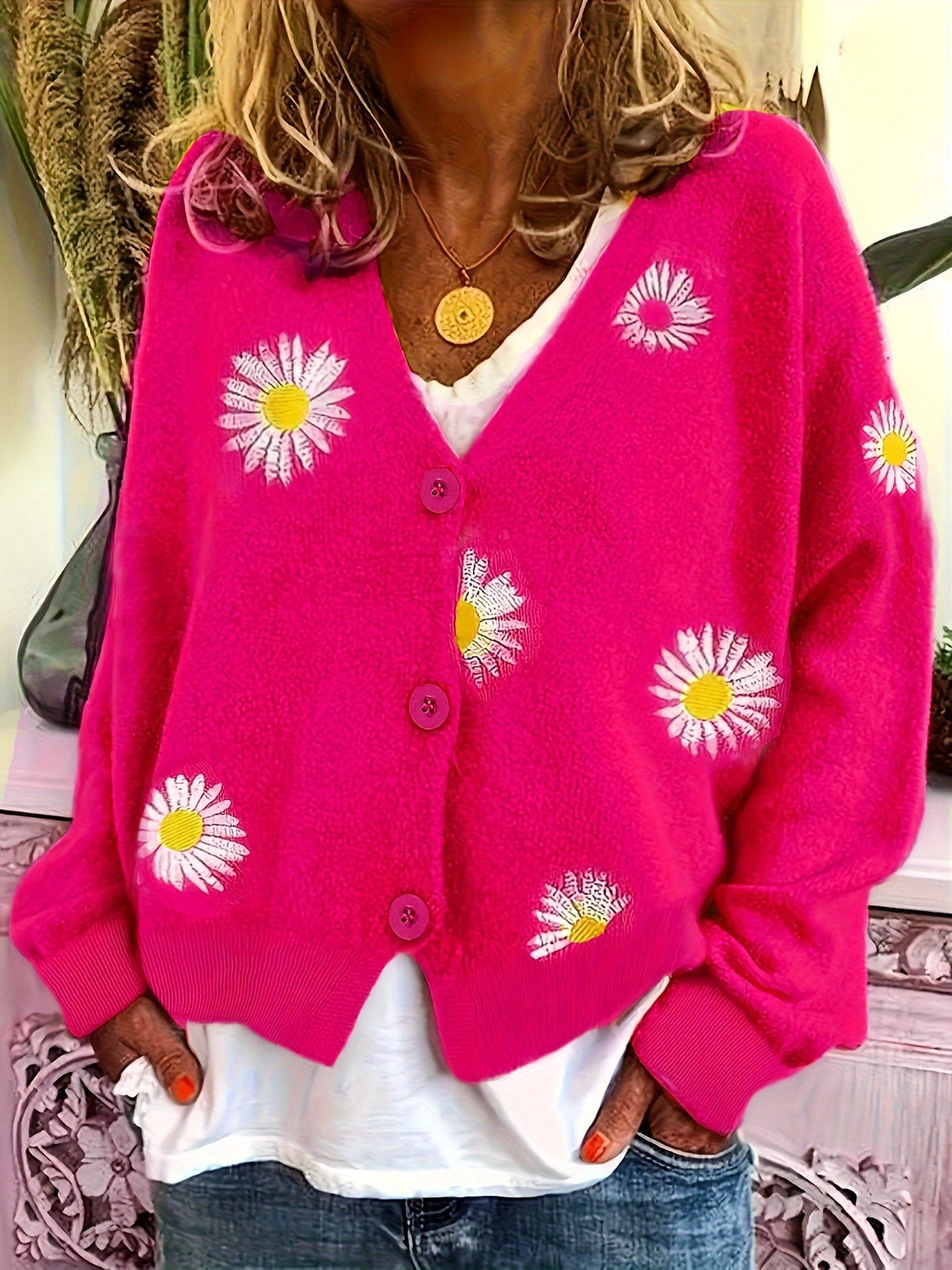 Isabelle - Cardigan Féminin Fleuri Brodé