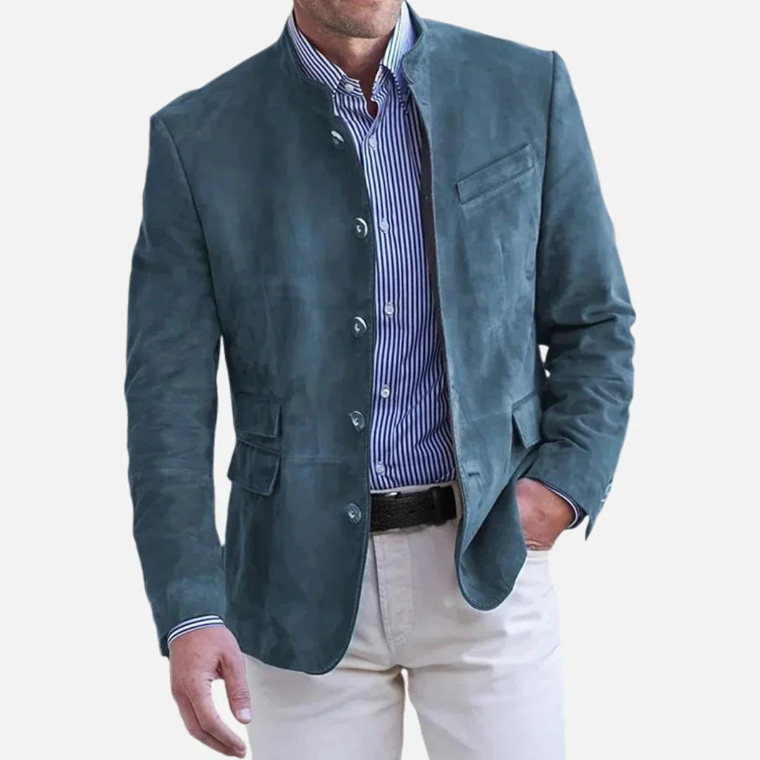 Vincent | Blazer Raffiné Daim Col Officier
