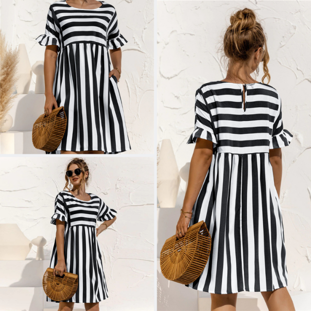 Mira - Robe Rayée Tendance