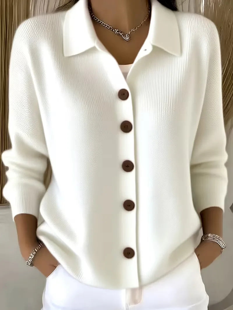 Caroline - Gilet Élégant Boutonné Col Chemise