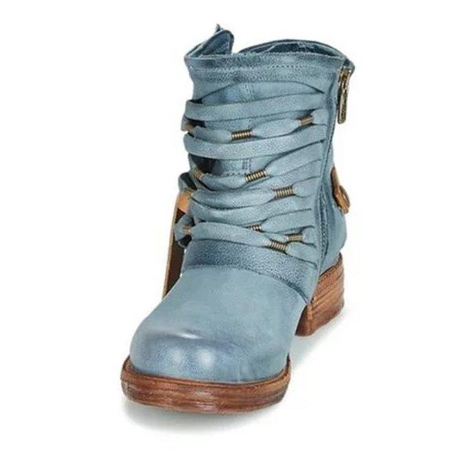 Joséphine – Bottines Rétro Avec Talon Bloc Et Fermeture Éclair