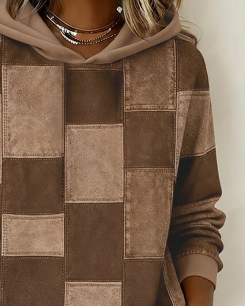 Chloé - Sweat à Capuche Chic Imprimé Patchwork