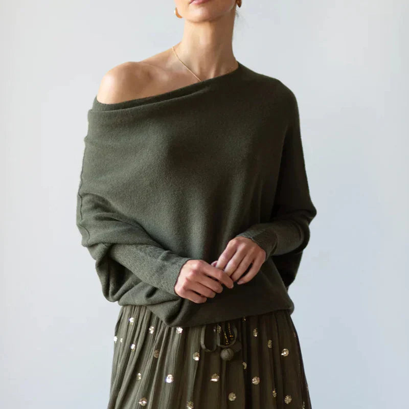 Amaris - Pull oversize à col convertible pour femme
