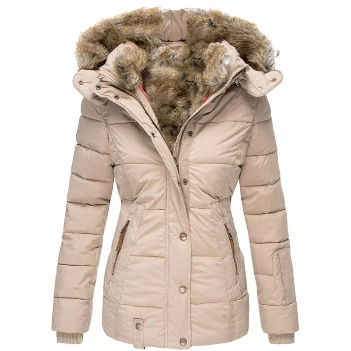 Brigitte - Doudoune Chic Doublée Fourrure