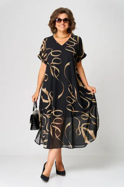 Patricia - Robe Mi-Longue Femme Imprimée Grande Taille