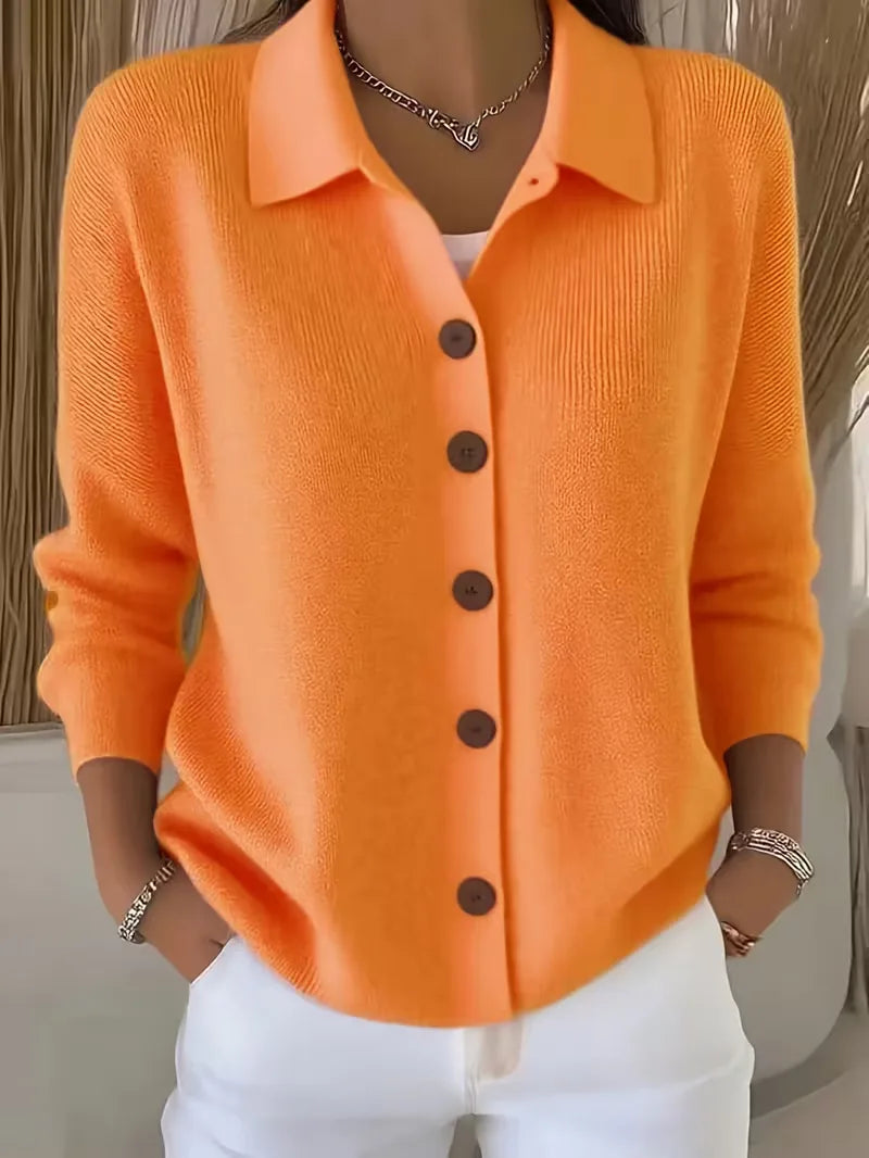 Caroline - Gilet Élégant Boutonné Col Chemise