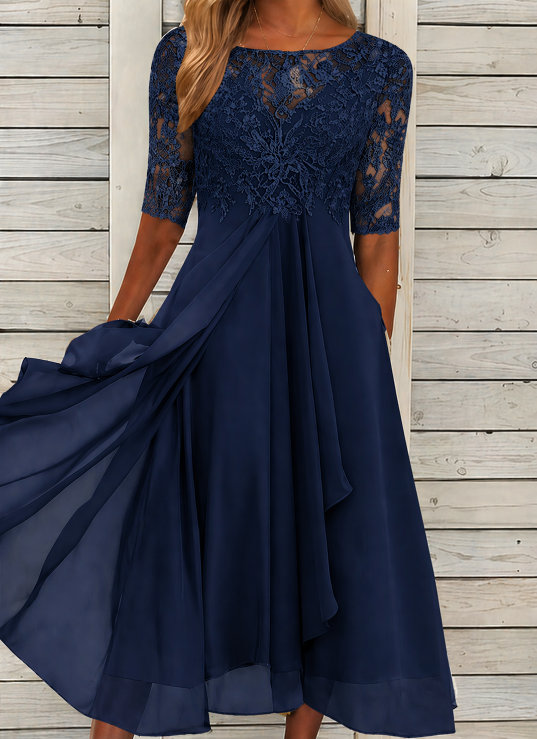 Robe Longue Femme en Dentelle de Cérémonie - Sophie