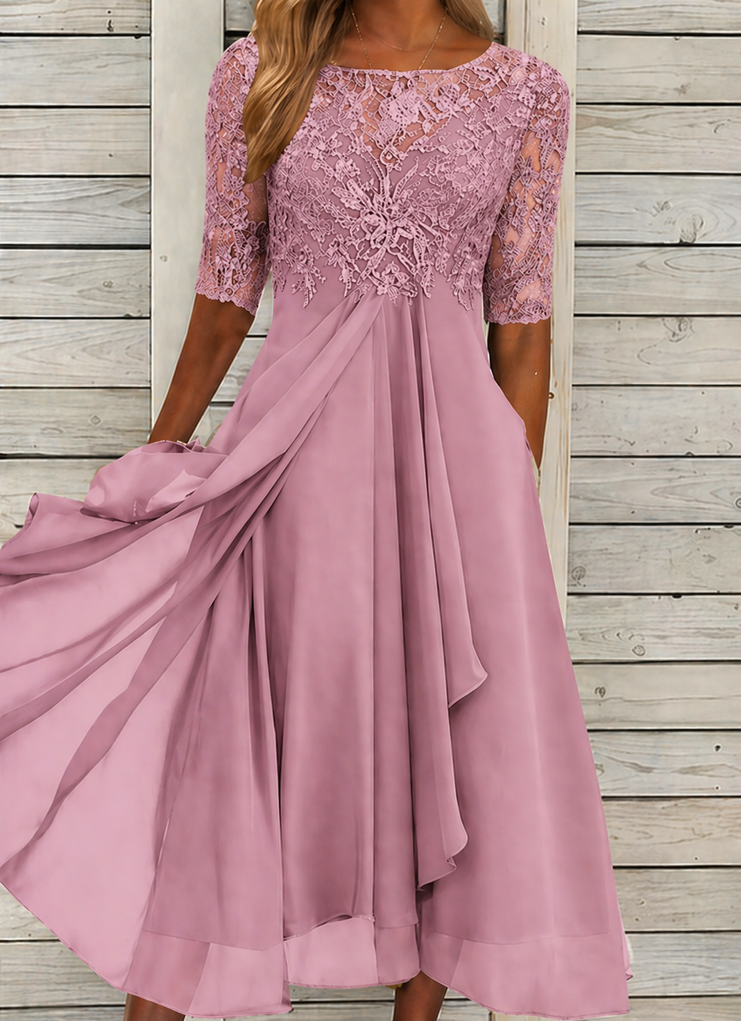 Robe Longue Femme en Dentelle de Cérémonie - Sophie