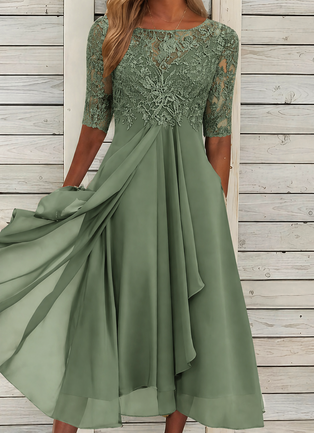 Robe Longue Femme en Dentelle de Cérémonie - Sophie