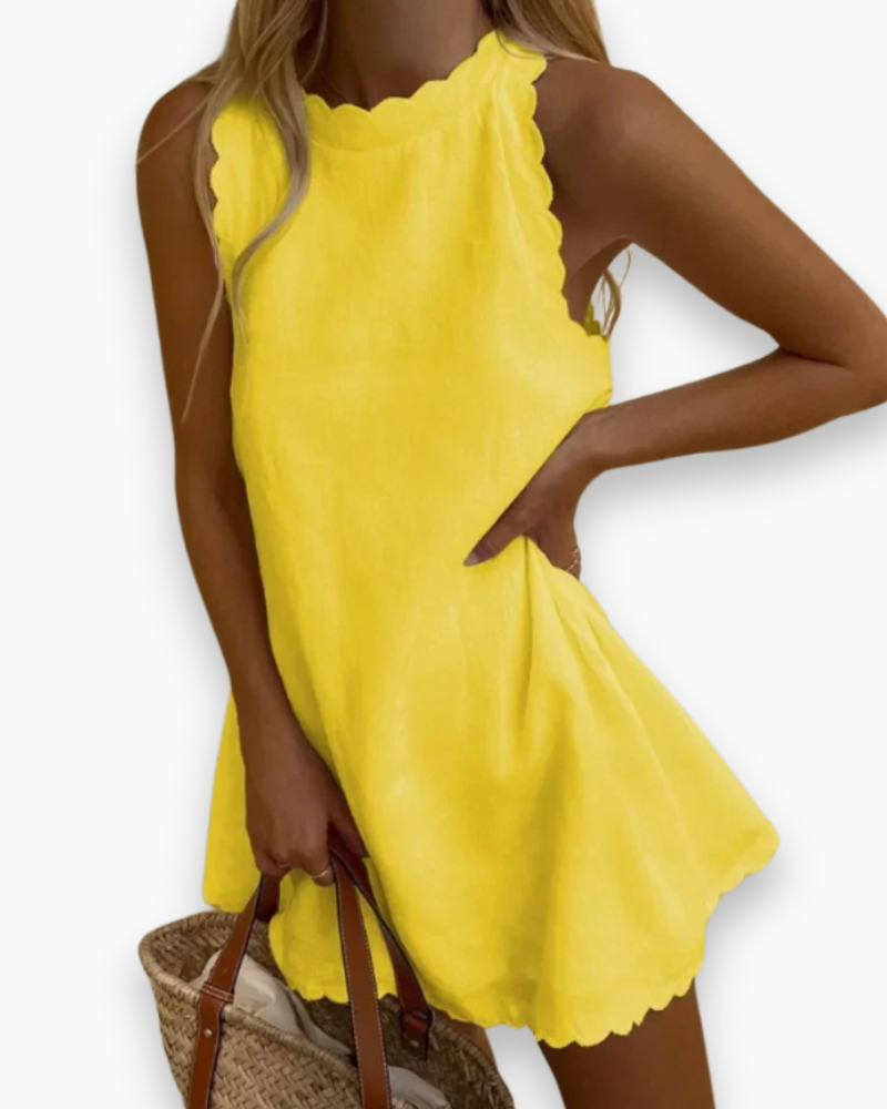 Robe ondulée élégante des femmes | Mini robe d'été-4