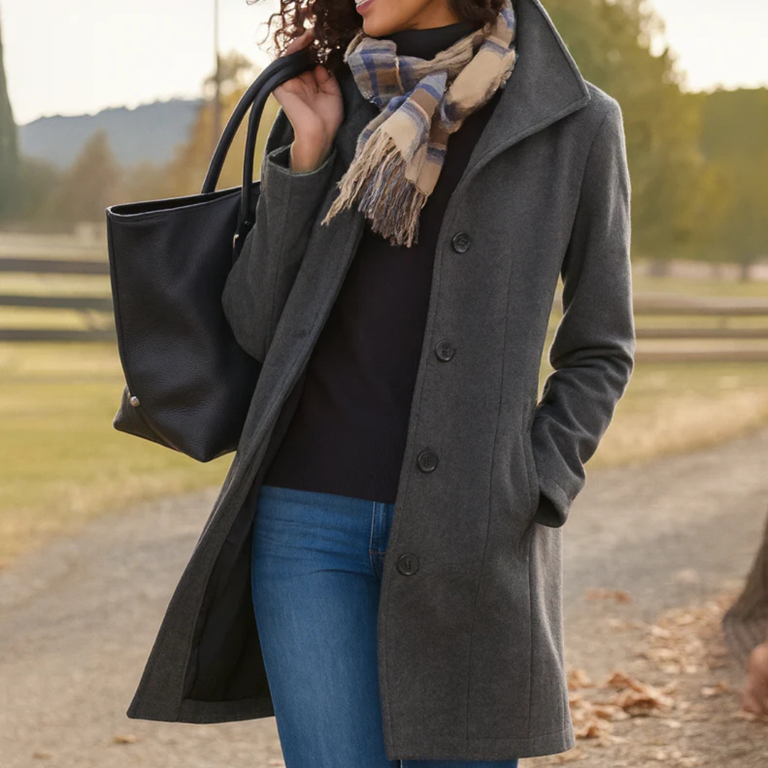 Chantal | Manteau Élégant Mi-Long Chaud