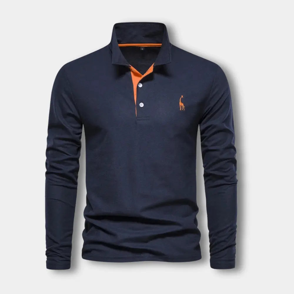 Hugo - Polo Manches Longues Col Contrasté Chic Homme