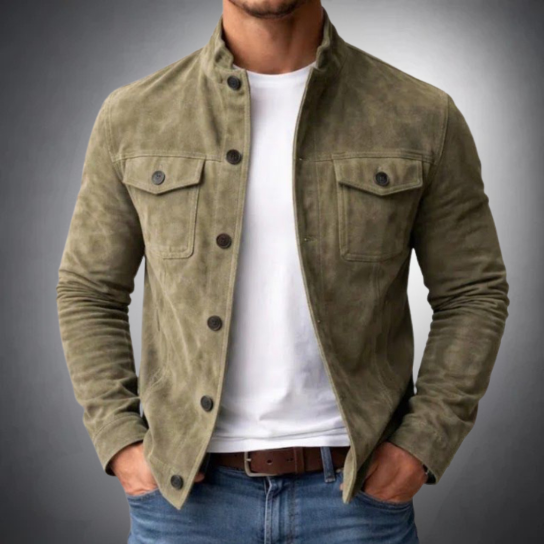 Sébastien - Veste Raffinée Daim Boutonnée