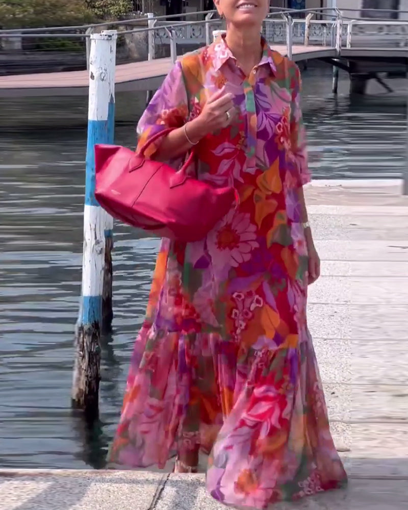 Robe Longue Femme Fleurie Bohème - Aurélie