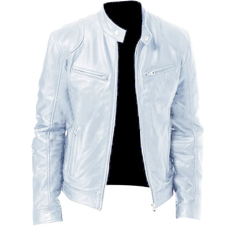 Julien - Veste Moderne Cuir Ajustée Zippée