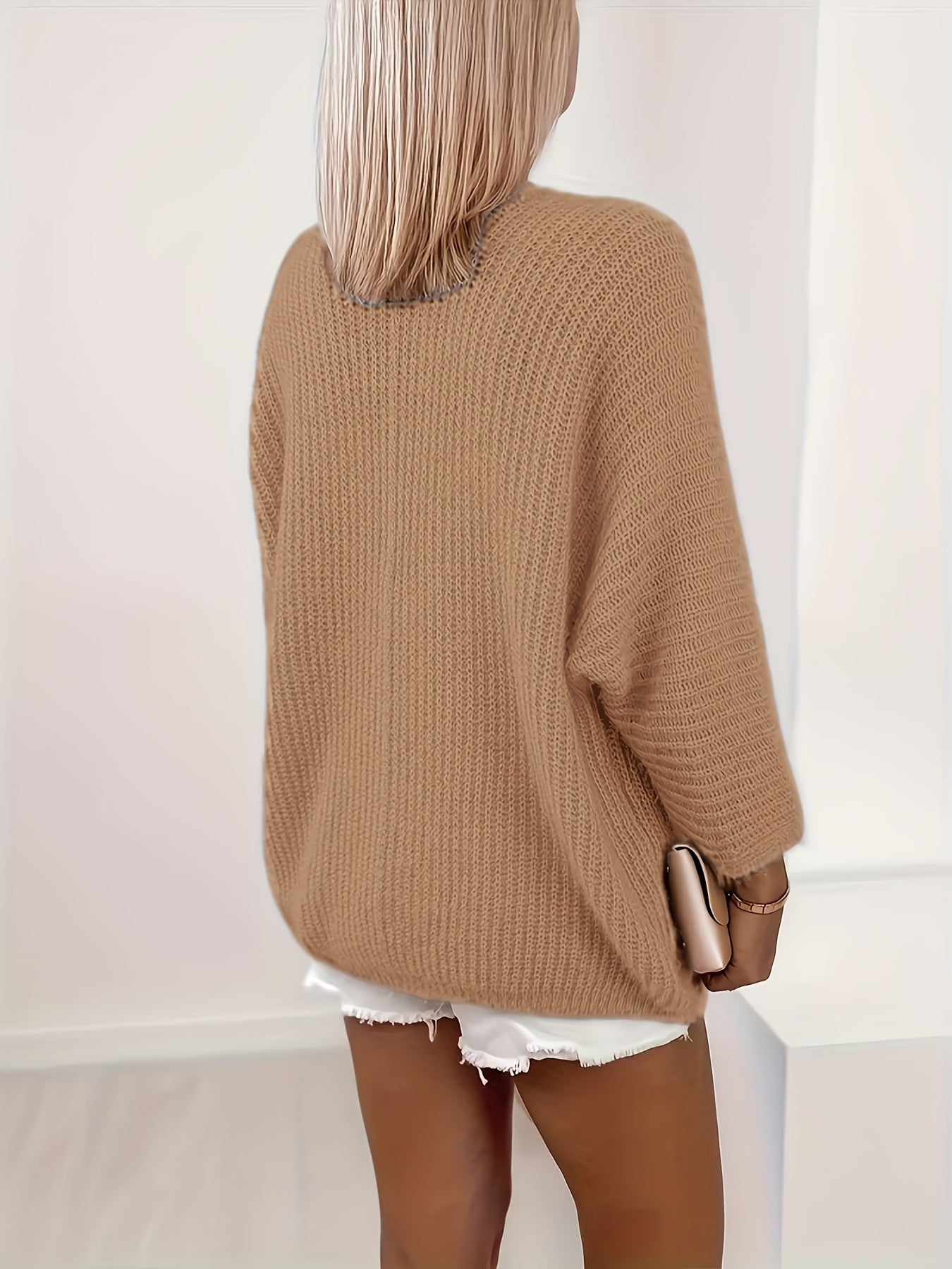 Karine - Cardigan Élégant Oversize Grosse Maille