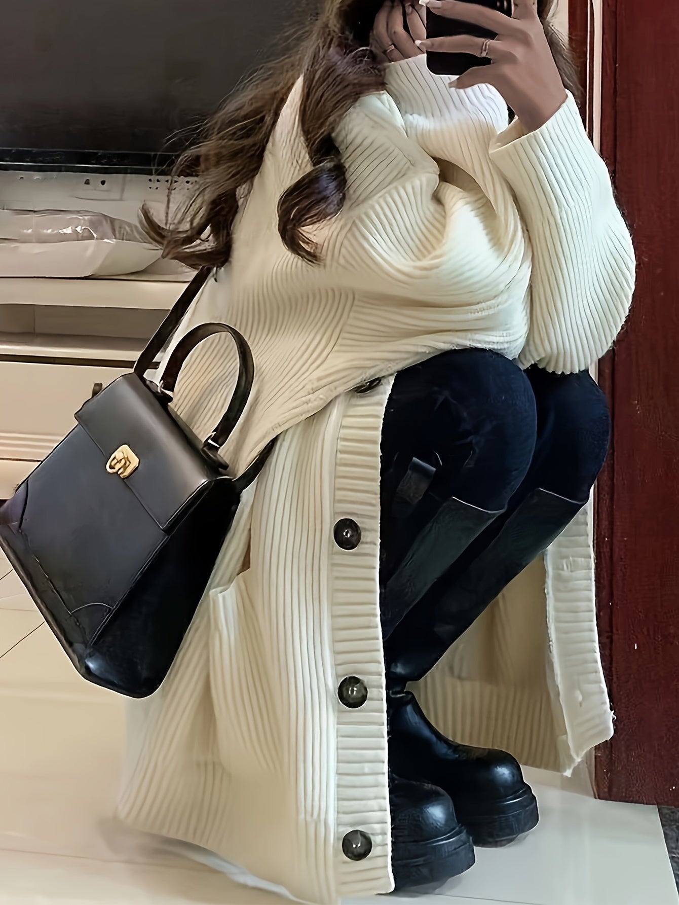 Charlotte - Cardigan Élégant Oversize Boutonné
