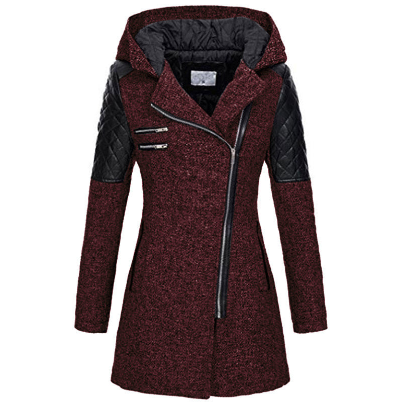 Manon - Manteau Élégant Long Zippé Asymétrique