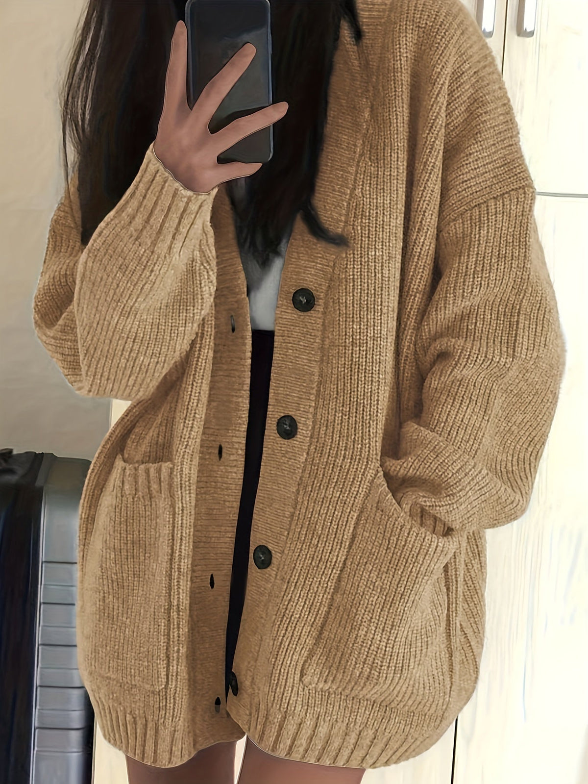 Charlotte - Cardigan Élégant Oversize Boutonné