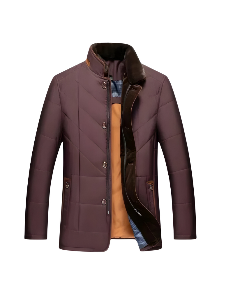 Nicolas - Veste Élégante Matelassée Col Fourrure