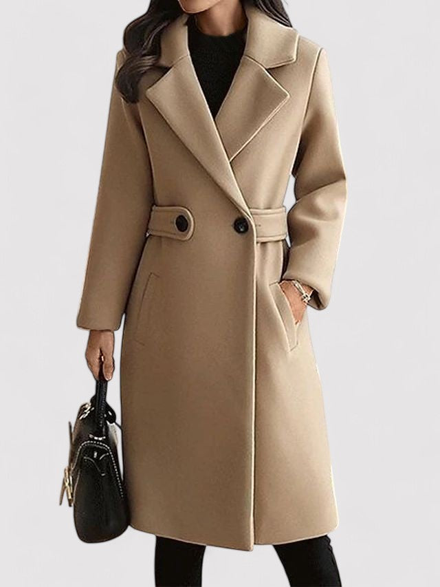Corinne | Manteau ĂlĂ©gant Long Laine