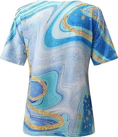 T-Shirt Femme Imprimé Col V Manches Courtes - Carnale