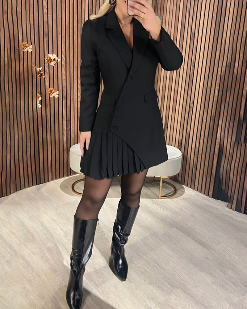 Robe Blazer Femme Chic Plissée - Margaux