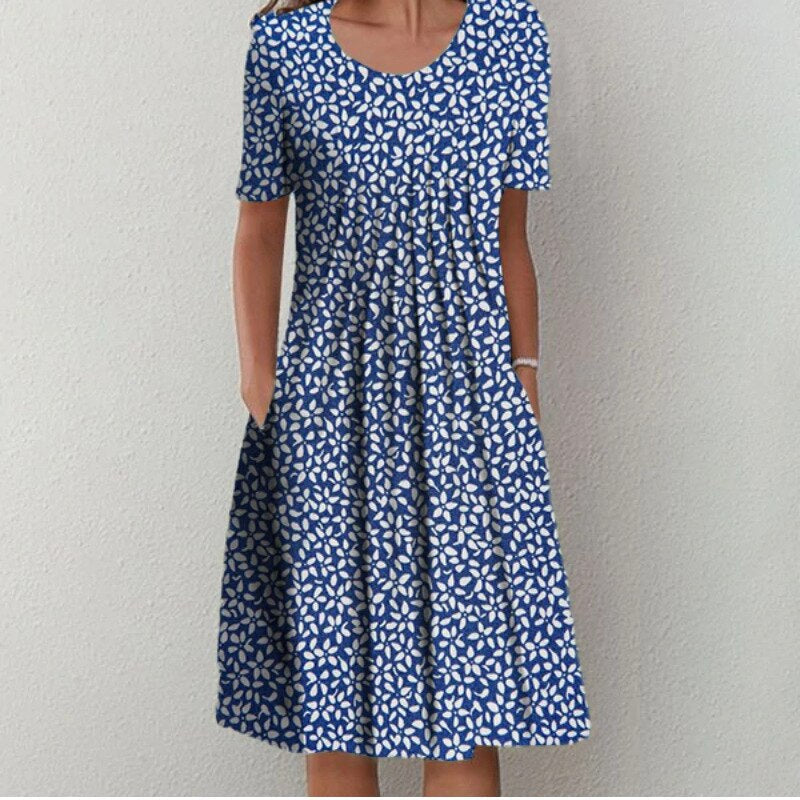 Chloé - Robe Évasée Fleurie Décontractée Femme
