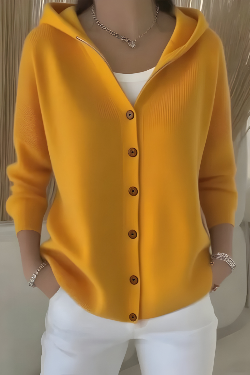 Marguerite - Cardigan Chic Boutonné à Capuche