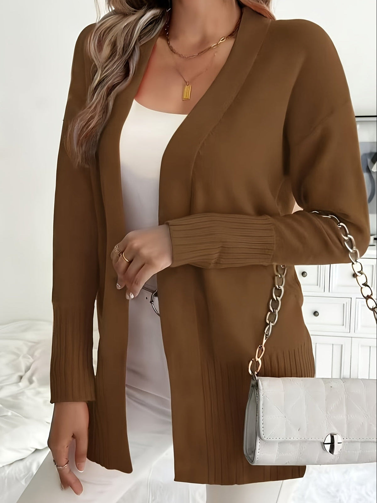 Amélie - Cardigan Élégant Long Ouvert
