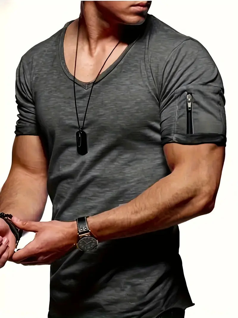 Image variante pour Laurent - T-shirt à col en V - Confortable - T-shirt homme-43