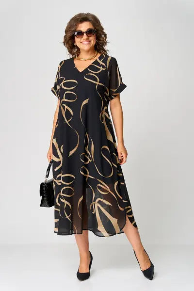Patricia - Robe Mi-Longue Femme Imprimée Grande Taille