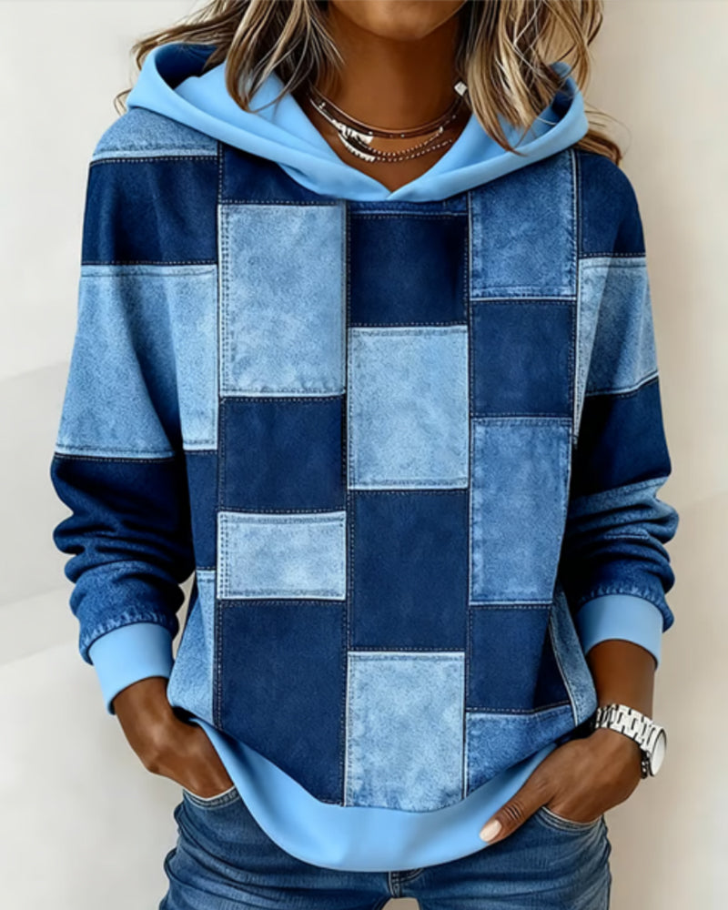 Chloé - Sweat à Capuche Chic Imprimé Patchwork