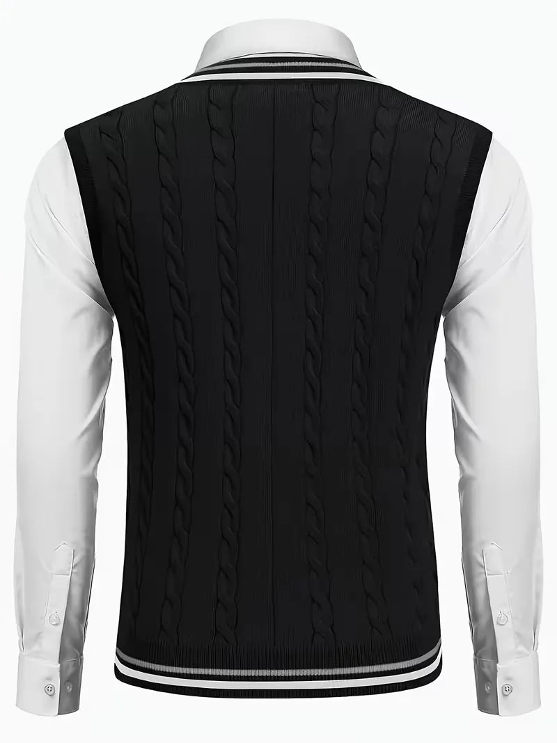 Sébastien - Pull Classique Torsadé Sans Manches