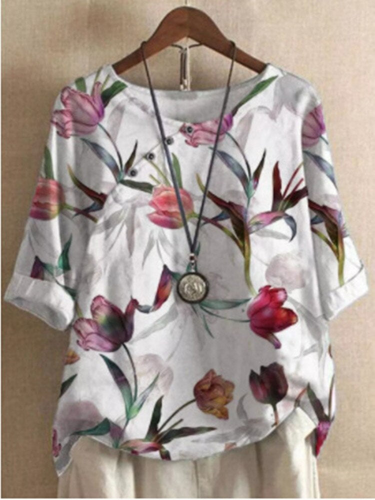Lotte - Chemise Imprimée - Imprimé Floral et Confortable - Femmes-3