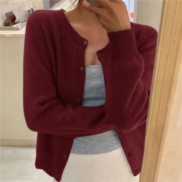 Camille - Gilet Élégant Maille Fine Boutonné