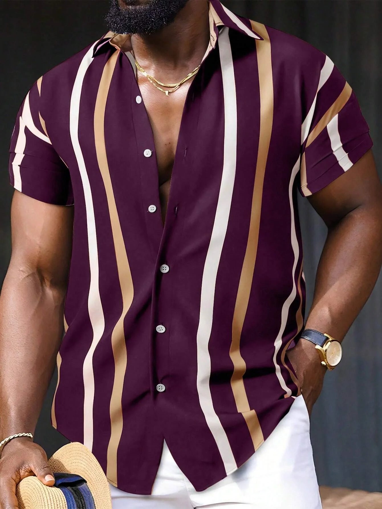 Image variante pour Jairo - Chemise Rayée - Élégante - Hommes-37