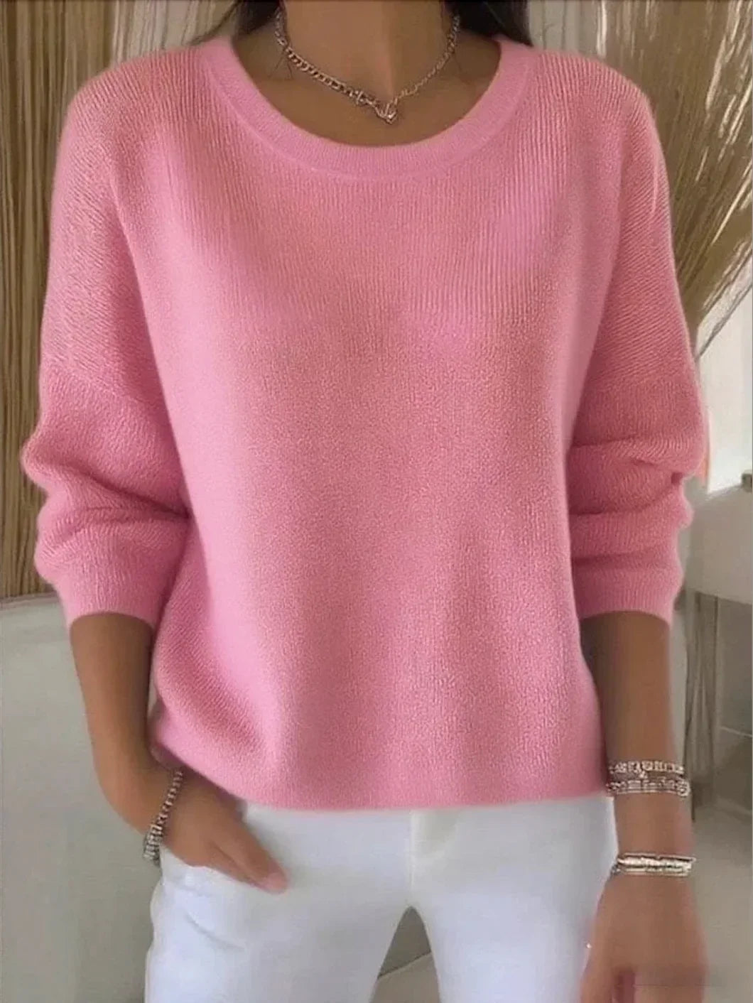 Manon - Pull Élégant Oversize Col Rond