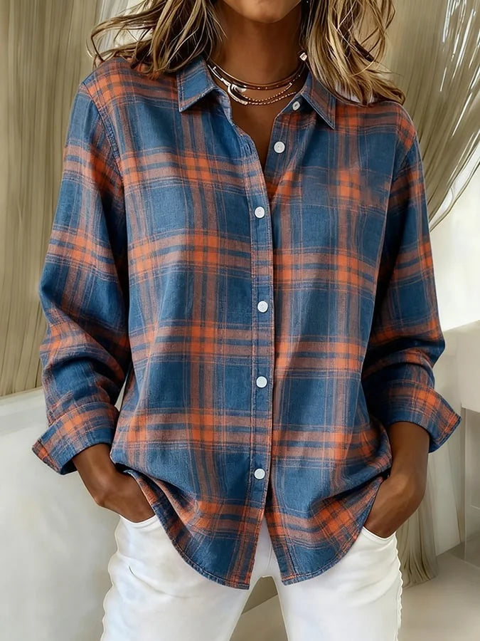 Hélène | Pull Chic Carreaux Col Rond