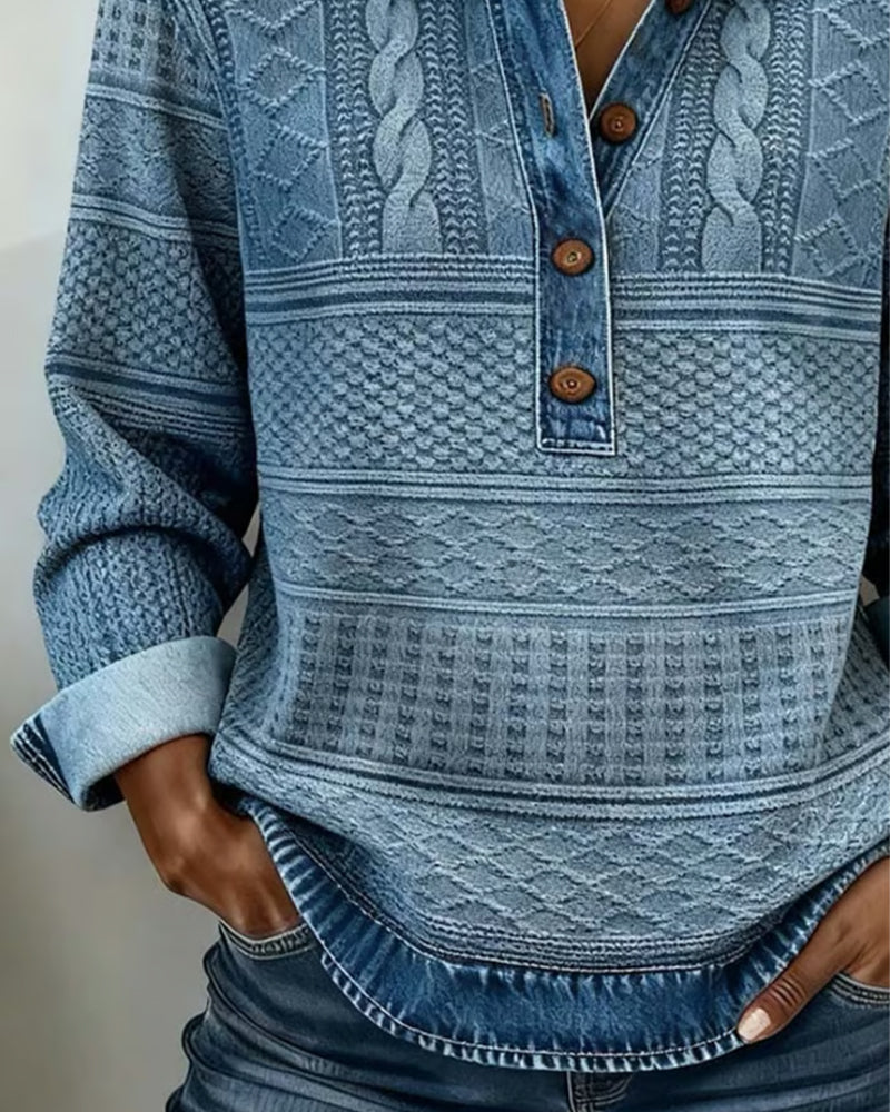Adèle | Pull Élégant Torsadé Boutonné