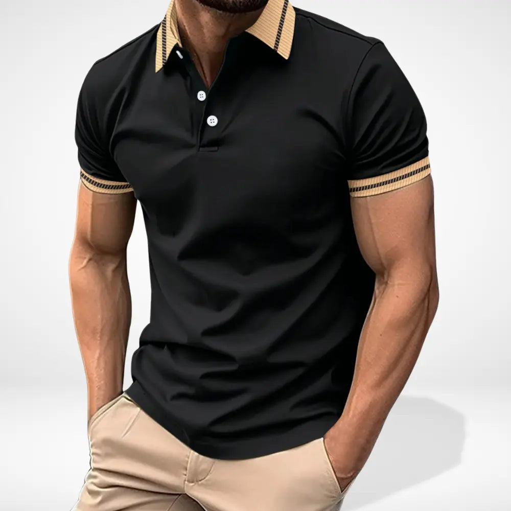 Enzo - Polo Manches Courtes Col Contrasté Homme