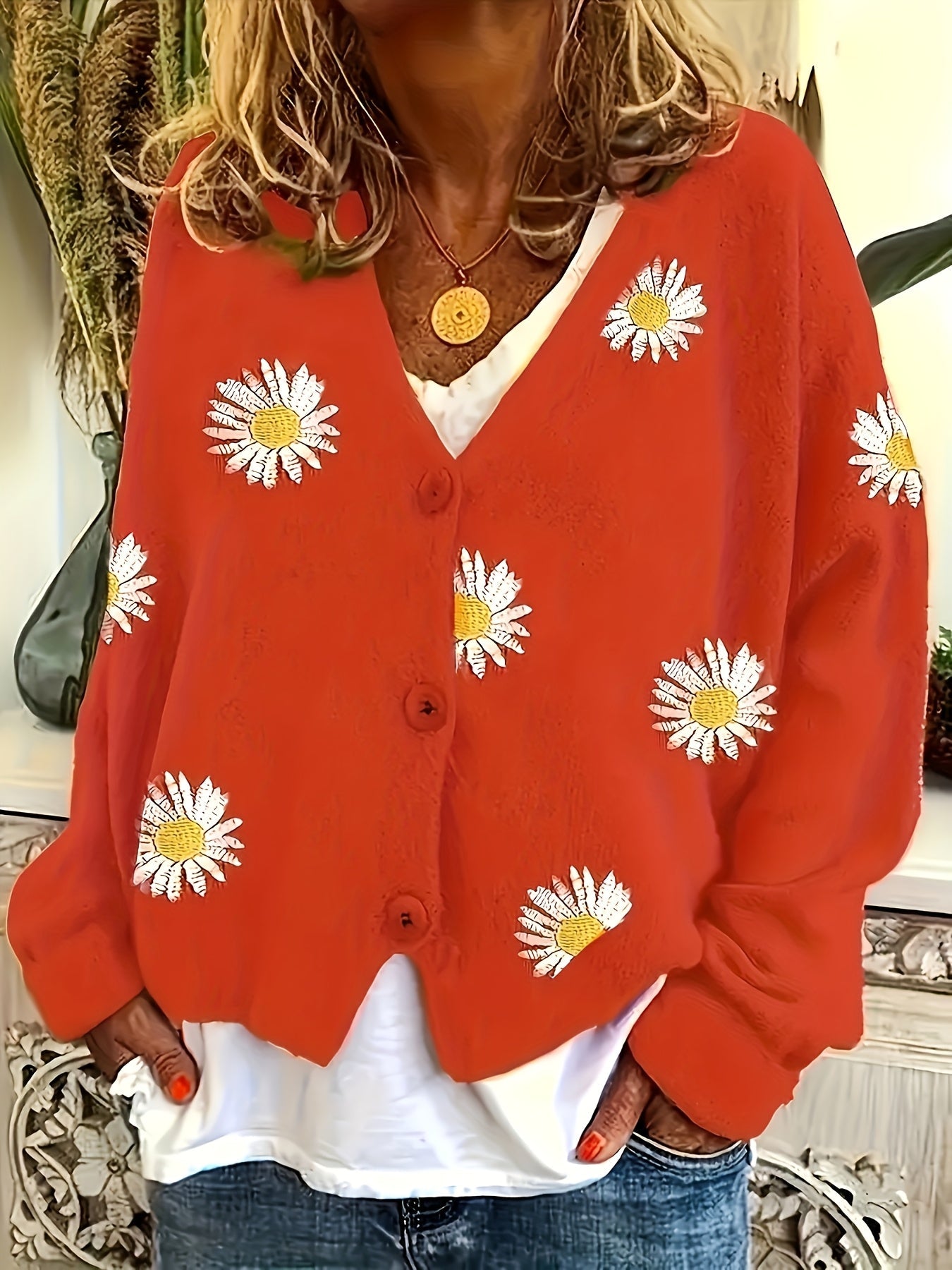 Isabelle - Cardigan Féminin Fleuri Brodé