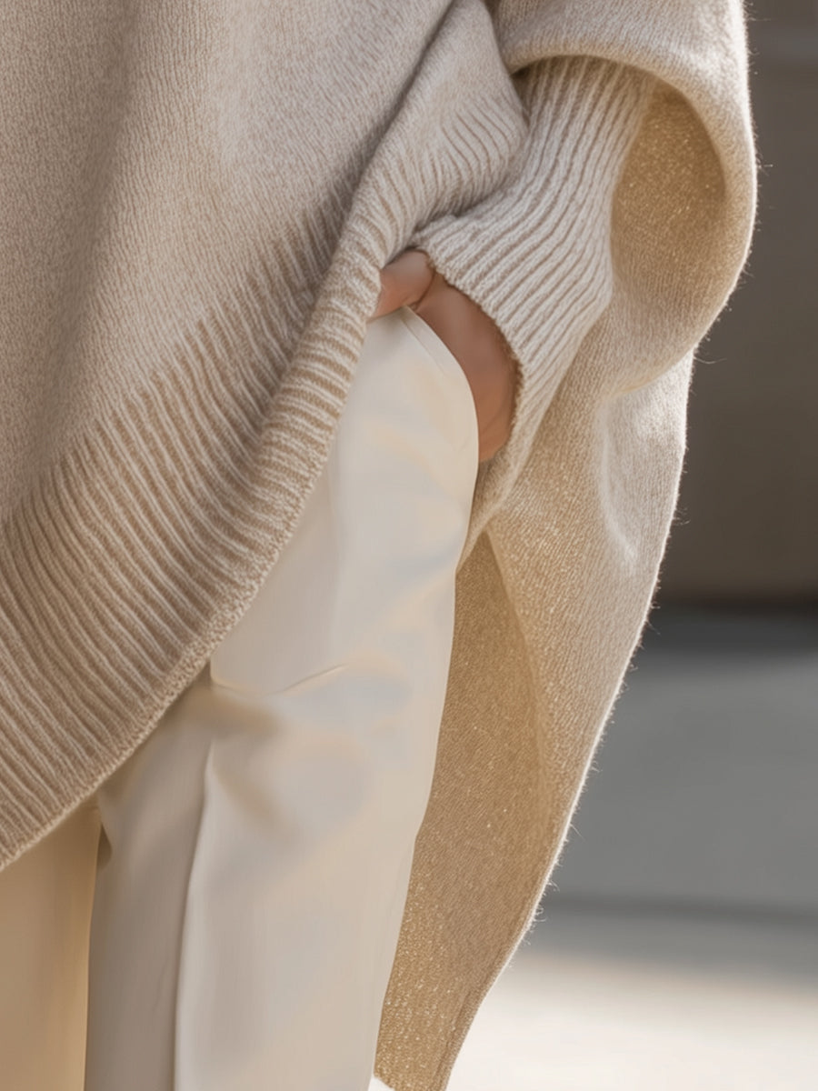 Pascale | Pull Élégant Oversize Asymétrique