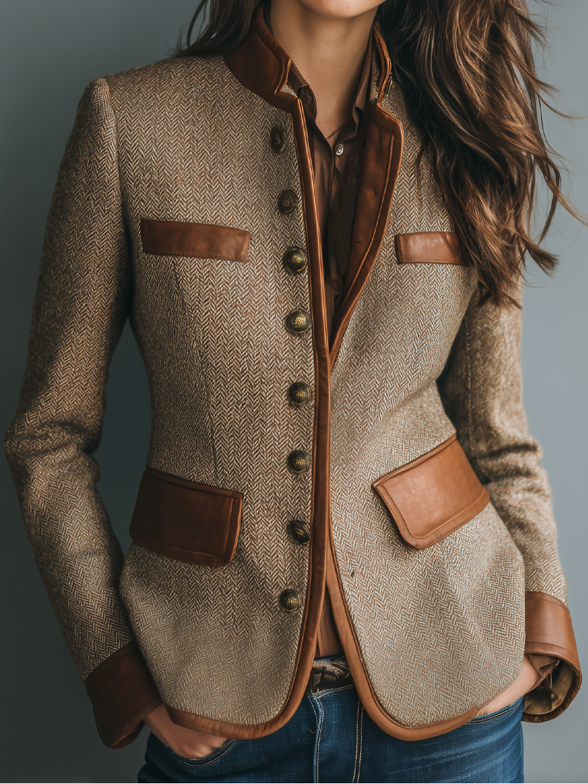 Caroline - Veste Élégante Vintage à Poches