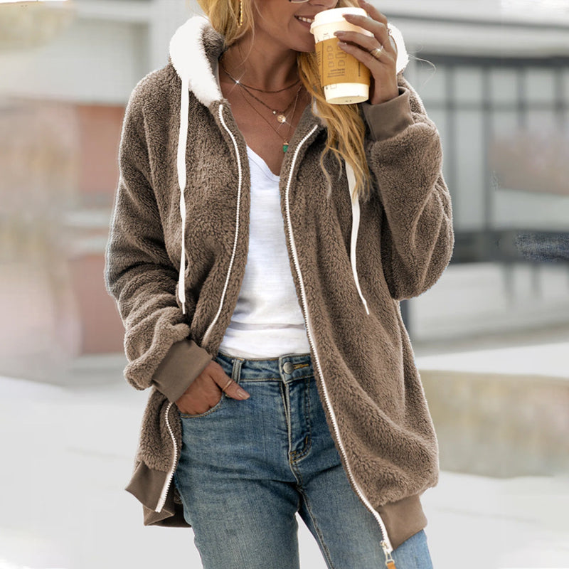 Lina - Veste femme teddy zippée