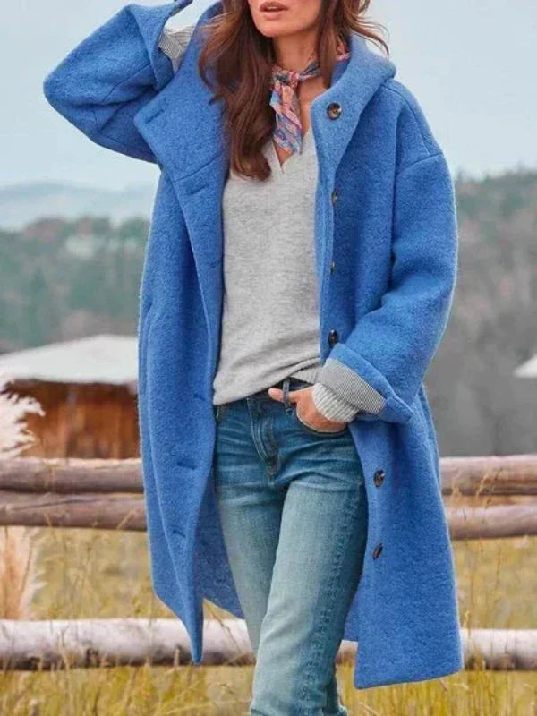 Martine | Manteau Élégant Mi-Long à Capuche