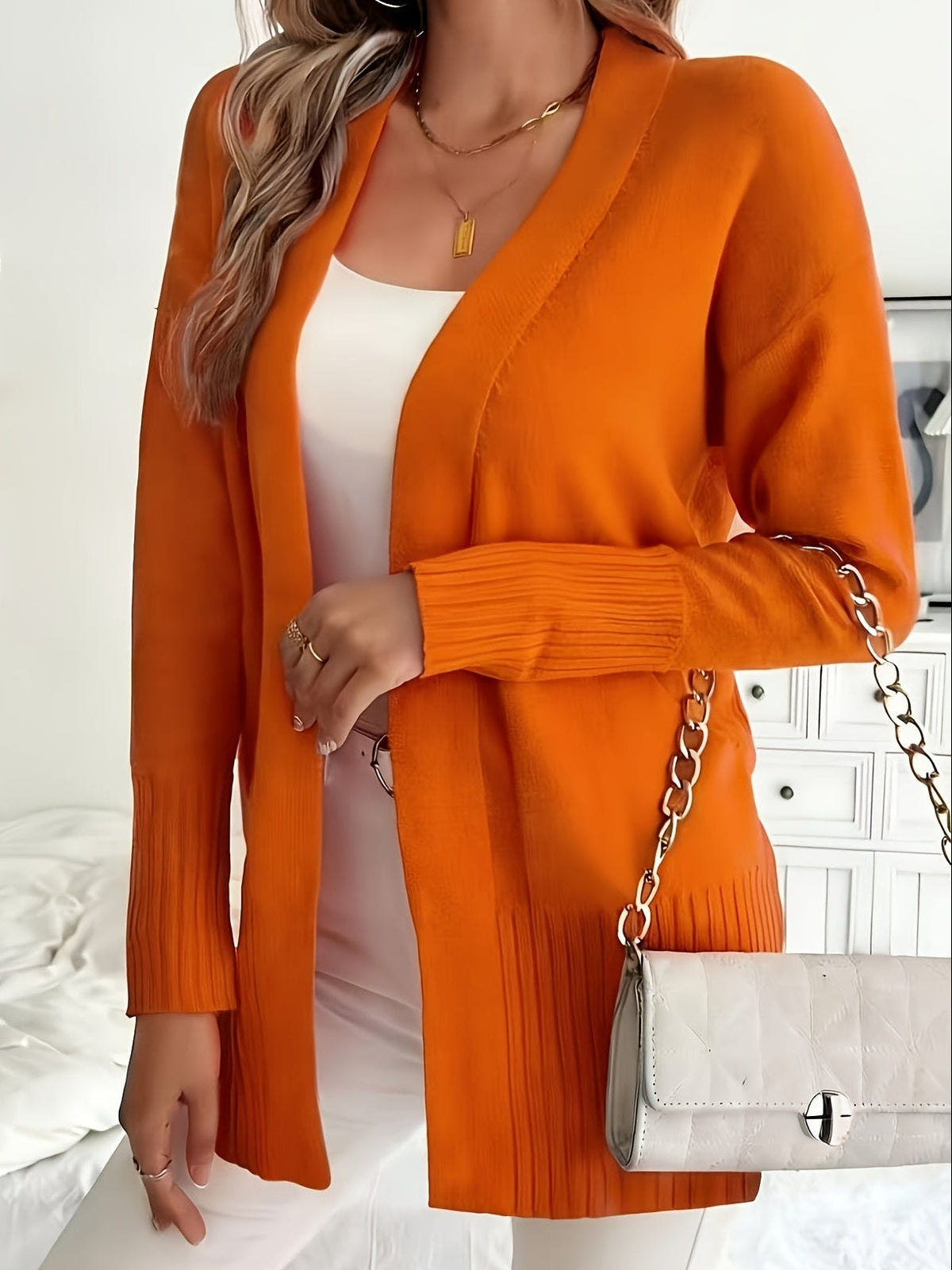 Amélie - Cardigan Élégant Long Ouvert