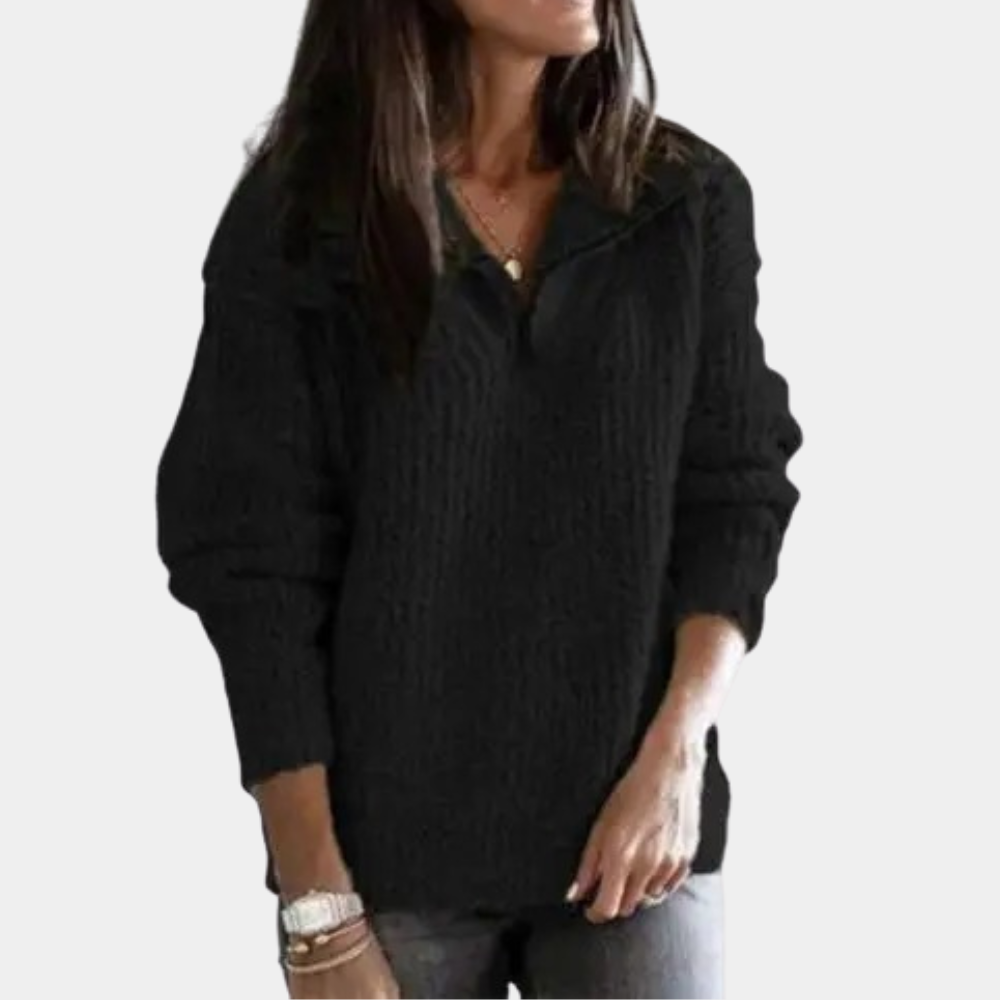 Amaris - Pull chic et confortable à demi-zip femme