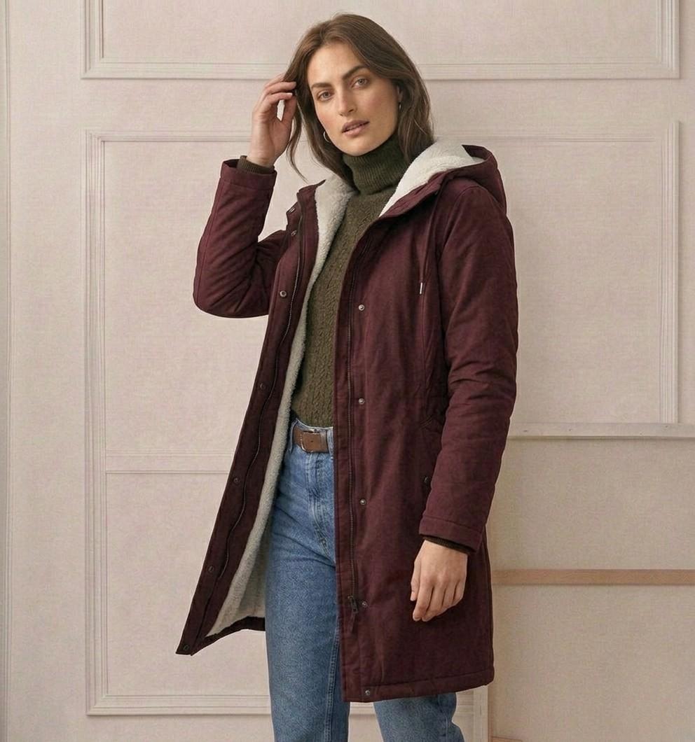 Claire | Parka Élégante Longue Doublée Polaire